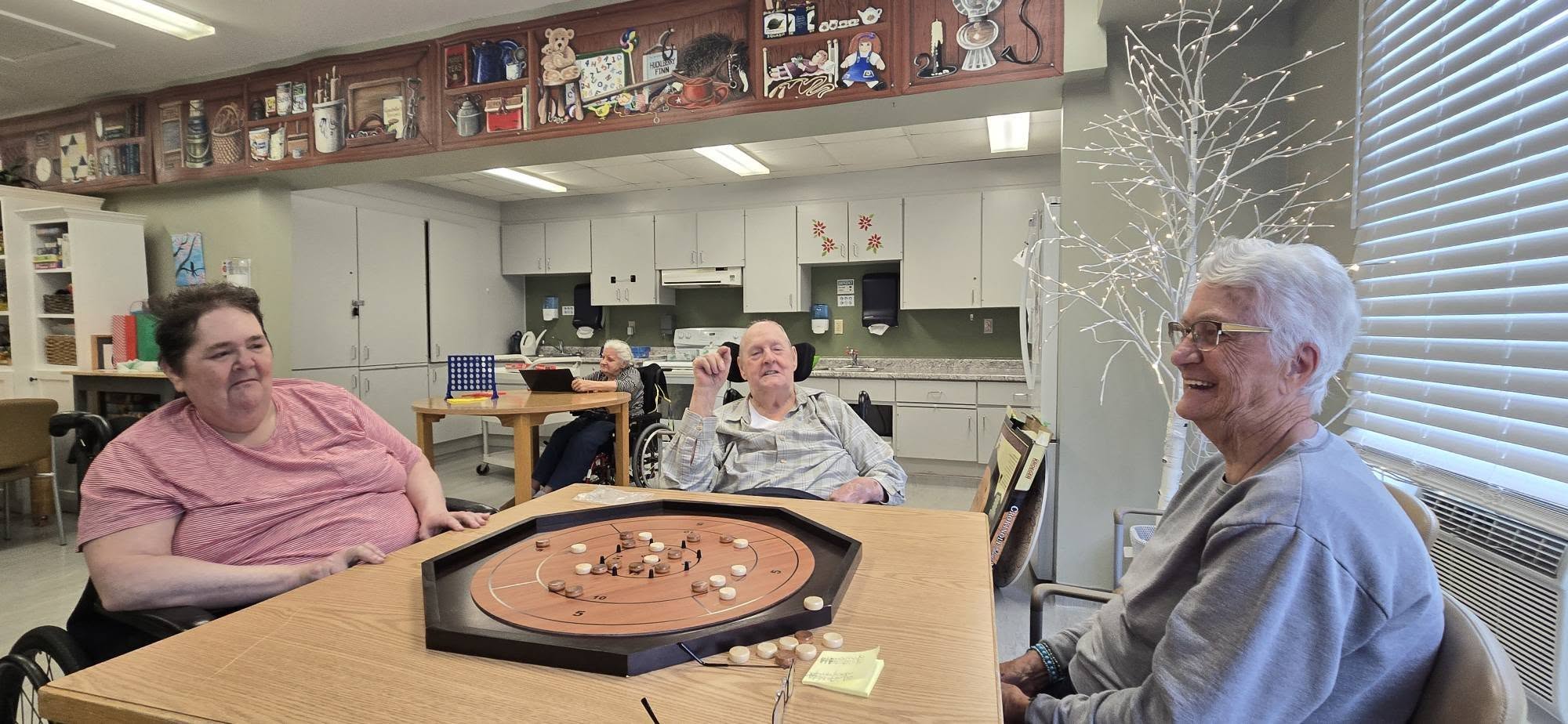 Residents enjoying table games